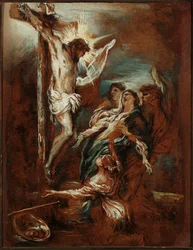 Giovanni Benedetto Castiglione dit il Grechetto keresztrefeszítési festménye (1610-1665) 17. századi gének Új utcai múzeumok