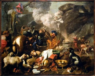 Noé feláldozása az özönvíz után Giovanni Benedetto Castiglione dit il Grechetto (1610-1665) festménye, 17. századi Genes, Musei di Strada Nuova
