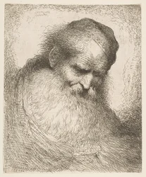 Egy szakállas férfi sapkát viselő, jobbra néz, a „Heads in Or...” sorozatból, kb. 1648-50.