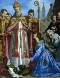 Szent Zenobius feléleszt egy halott fiút, valószínűleg 1610-20 körül (olaj, vászon)