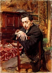 Joaquin Araujo Ruano festő portréja. Giovanni Boldini (1842-1931) festménye 1889 körül. Olaj, vászon. Mérete: 29x20 cm. Pistoia, Boldini kollekció