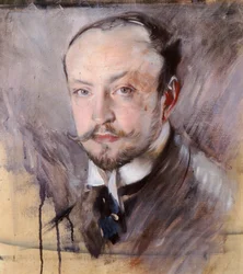 Önarckép, Giovanni Boldini (1842-1931) elölnézete, olaj, vászon