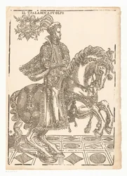 Astolfo lóháton Il Paladin Astolfo (cím a tárgyon)