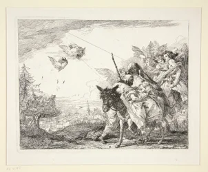 József a Kisded Jézusról elmélkedik, a Festői ötletek az Egyiptomba (Flight to Egypt) című sorozatból.