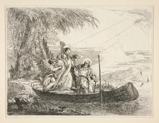 A Szent Család hajóba lép, az Idee pittoresche sopra la fuga in Egitto (Repülés Egyiptomba) sorozatból