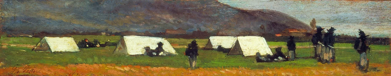 Bersaglieri tábor, 1860 körül (olaj, tábla)