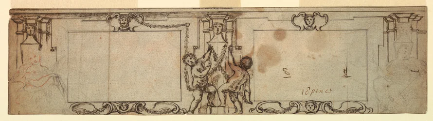 Rajz, faragott lambéria terv, 1650