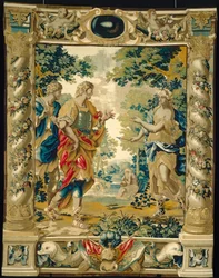 Vénusz azt mondja Aeneasnak és barátjának, Achatesnek, hogy menjenek Karthágóba, 1679-ben