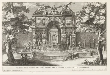 Fontein találkozott hidraulikus orgellel de tuinen van de Villa d