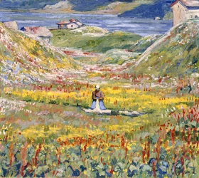 Virágzó rétek Maloja-ban; Bluhende wiesen bei Maloja, 1912-1924 körül