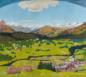 Flims panoráma. Triptichon, központi tábla, 1904.