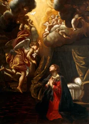 Annunciáció, Giovanni Lanfranco (1582-1647), olaj, vászon, 76x55 cm