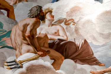 Neptunusz és Ceres. "Az istenek tanácsa" 1624-1625 részlete. freskó