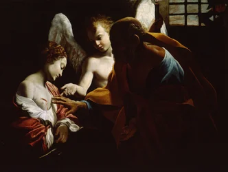 Szent Agáta Szent Péter és egy angyal részt vett a börtönben, 1614 körül