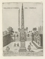 II. Ramszesz egyiptomi obeliszkje a római Piazza del Popolo-n Obelisco a S. Maria del Popolo (cím a tárgyon) Modern és ókori műemlékek és épületek Rómában (sorozat címe) Ornamenti di fabriche antichi et modern dell