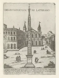 Lateráni obeliszk Lateráni Szent János mögött Rómában Obelisco és S. Giovanni Laterano (cím a tárgyon) Modern és ókori műemlékek és épületek Rómában (sorozat címe) Ornamenti di fabriche antichi et modern dell