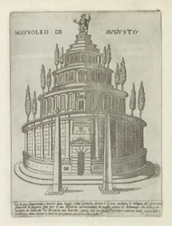 Augustus mauzóleuma Rómában Mausoleo di Augusto (cím a tárgyon) Modern és ókori műemlékek és épületek Rómában (sorozat címe) Ornamenti di fabriche antichi et modern dell