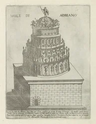 Hadrianus mauzóleuma Mole di Adriano (cím a tárgyon) Modern és ókori műemlékek és épületek Rómában (sorozat címe) Ornamenti di fabriche antichi et modern dell