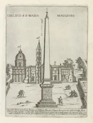 Obelisk voor de Santa Maria Maggiore Obeliszk a S. Maria Maggiore-ban (cím a tárgyon) Moderne en antieke monuments en bouwwerken Rómában (sorozat címe) Róma Almaváros ókori és modern épületeinek díszei (sorozat címe)