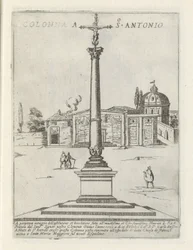 San Antonio oszlopa Colonna a S. Antonio (cím a tárgyon) Modern és ókori műemlékek és épületek Rómában (sorozat címe) Ornamenti di fabriche antichi et modern dell