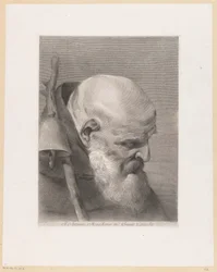 De heilige Antonius de Grote Szent Antal, a grientei szerzetesek pátriárkája (cím a tárgyon)