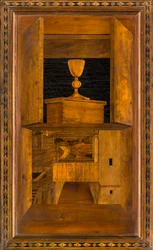 Lignaean Kanonikus Kórus, Giovanni Maria Platina intarzia 1484, Superior Stall