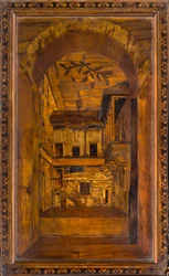 Lignaean Kanonikus Kórus, Giovanni Maria Platina intarzia 1484, Superior Stall