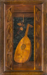 Lignaean Kanonikus Kórus, Giovanni Maria Platina intarzia 1484, Superior Stall