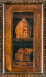 Lignaean Kanonikus Kórus, Giovanni Maria Platina intarzia 1484, Superior Stall