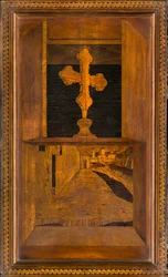 Lignaean Kanonikus Kórus, Giovanni Maria Platina intarzia 1484, Superior Stall