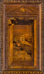 Lignaean Kanonikus Kórus, Giovanni Maria Platina intarzia 1484, Superior Stall