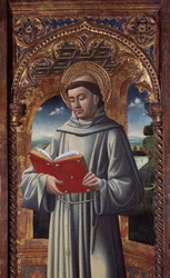 Születés és szentek, részlet (Festmény