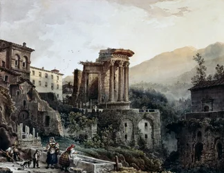 Vesta temploma Tivoliban, Giovanni Migliara (1785-1837), Olaszország