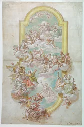 Rajz, mennyezet Jupiterrel, Jun, 1718-30