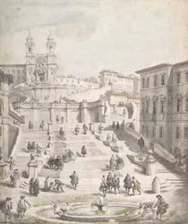 A Trinità dei Monti lépcsőfokai, kb. 1756-58.