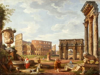 Róma capriccio látképe, 1743