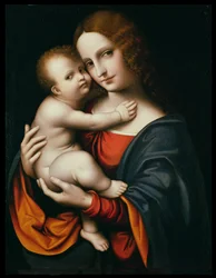 Madonna és gyermek (olaj a panelen)