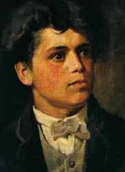 Önarckép 20 évesen, Giovanni Segantini (1858-1899), olaj, vászon, 35x26 cm