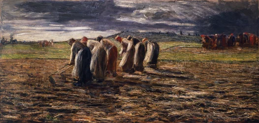 A burgonyaszüret, Giovanni Segantini (1858-1899)