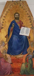 A trónoló Krisztust angyalok imádják, Giovanni da Milano (aktív 1346-1369), tempera és arany a panelen