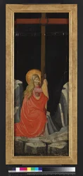 Mária Magdolna átöleli a keresztet, fordítva (tempera és arany a panelen)