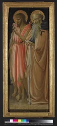 Keresztelő Szent János és Szent Antal apát (tempera és arany a panelen)