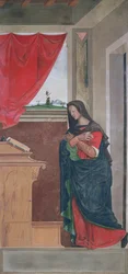 Szűz Angyali üdvözlet, Angyali üdvözlet tábla, amely eredetileg a vicenzai San Bartolomeo-i orgona egyik külső redőnyét képezte (tempera vásznon) (lásd: 183650)