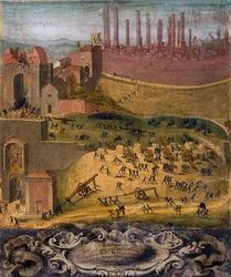 A Porta Camollia győzelme Sienában 1526-ban (tempera a panelen)