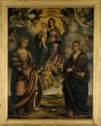 Madonna és gyermek a szentek Katalin és Apollónia között, 1526.