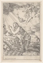 A Bűnbánó Szent Mária Magdolna koponya és csontok előtt térdel, 1640-60.