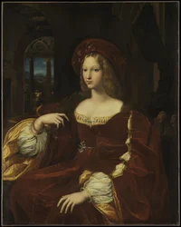 Doña Isabel de Requesens és Enríquez de Cardona-Anglesola portréja, 1518 körül (olaj, tábla, vászonra helyezve)
