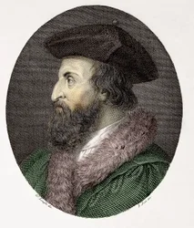 Girolamo Fracastoro olasz orvos, költő és humanista portréja (Hieronymus Fracastorius vagy Jerome Fracastor) (1478/83-1553) Metszet Magángyűjtemény