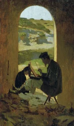 Stanislao Pointeau festő, 1863 körül (olaj, tábla)