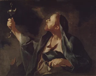 Egy ember lámpával és ostorral Sophonias próféta